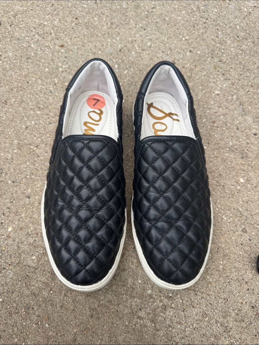 Sam Edelman Black Quilted Slip-On Sneakers